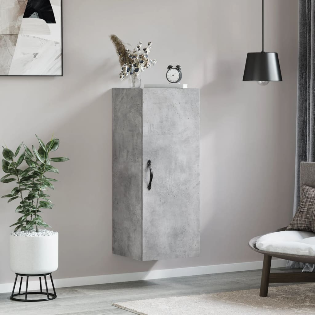 Armoire murale gris béton 34,5x34x90 cm bois d'ingénierie - XIOS