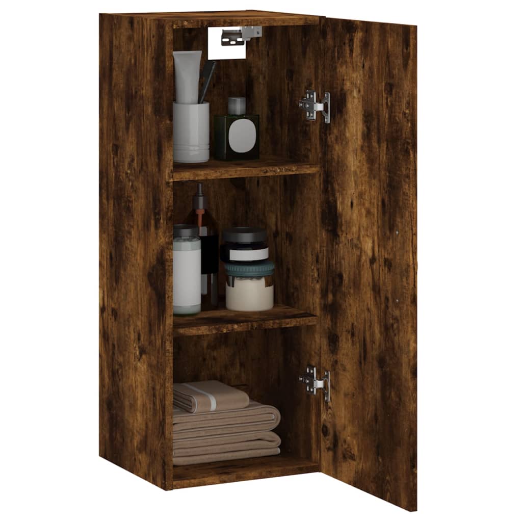 Armoire murale chêne fumé 34,5x34x90 cm bois d'ingénierie - XIOS