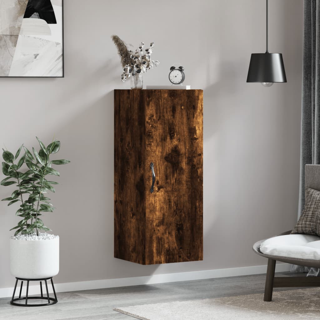 Armoire murale chêne fumé 34,5x34x90 cm bois d'ingénierie - XIOS