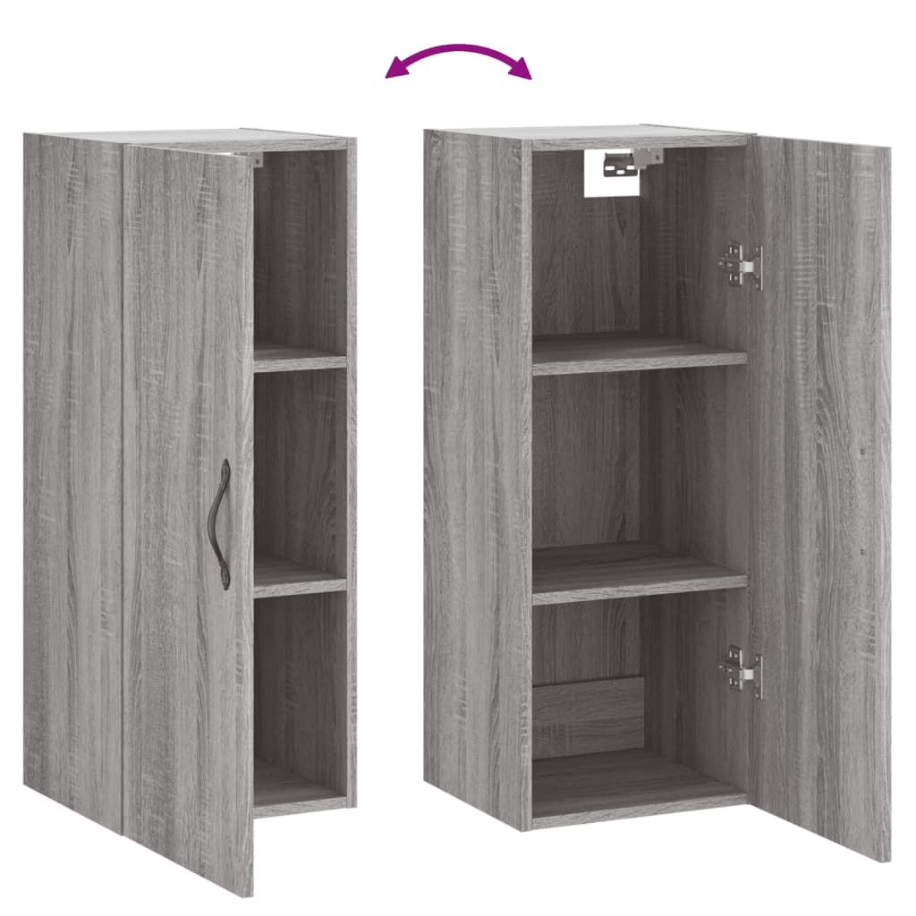 Armoire murale sonoma gris 34,5x34x90 cm bois d'ingénierie - XIOS