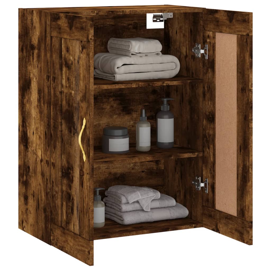 Armoire murale chêne fumé 69,5x34x90 cm bois d'ingénierie - XIOS