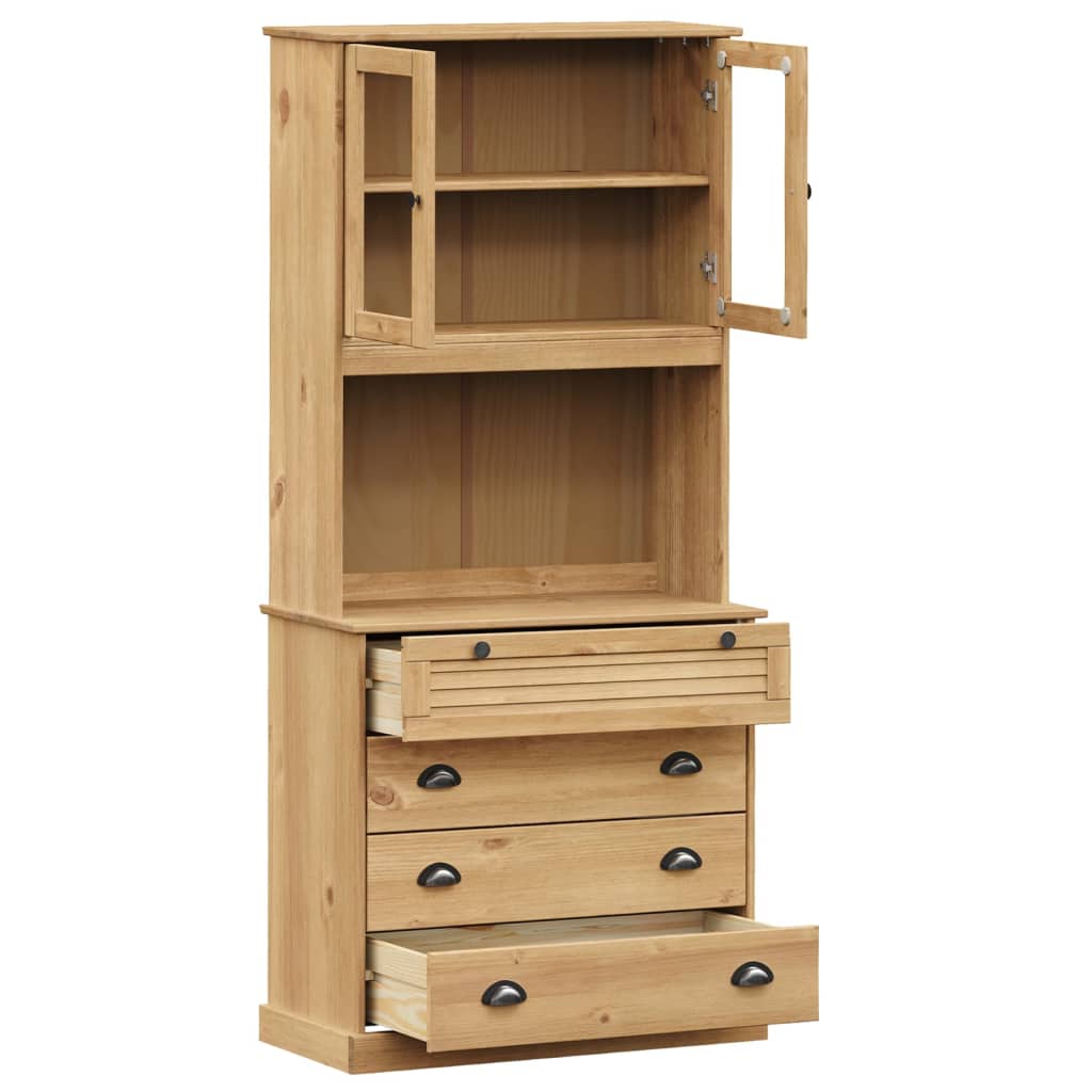 Buffet haut VIGO 80x40x176 cm bois massif de pin - XIOS