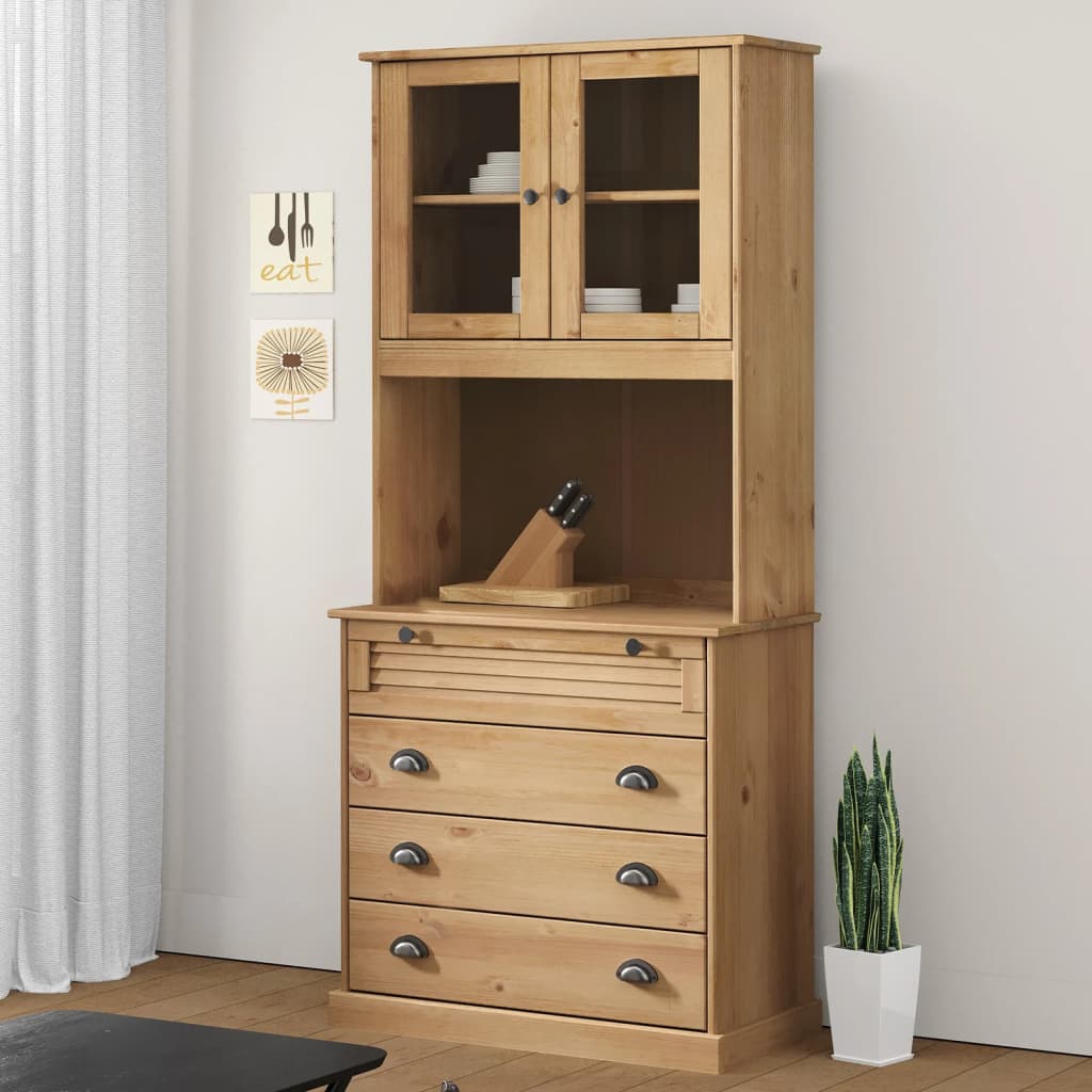 Buffet haut VIGO 80x40x176 cm bois massif de pin - XIOS
