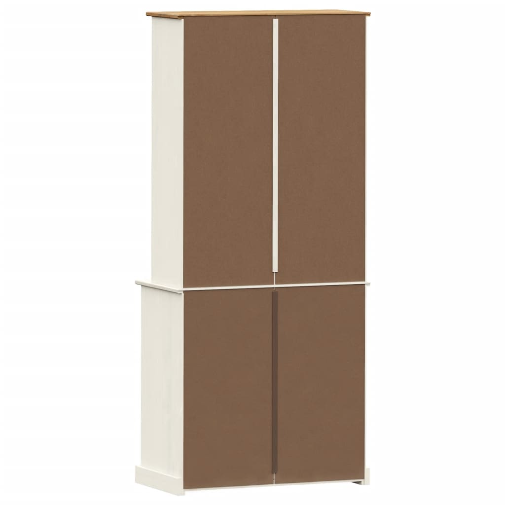 Buffet haut VIGO blanc 80x40x176 cm bois massif de pin - XIOS