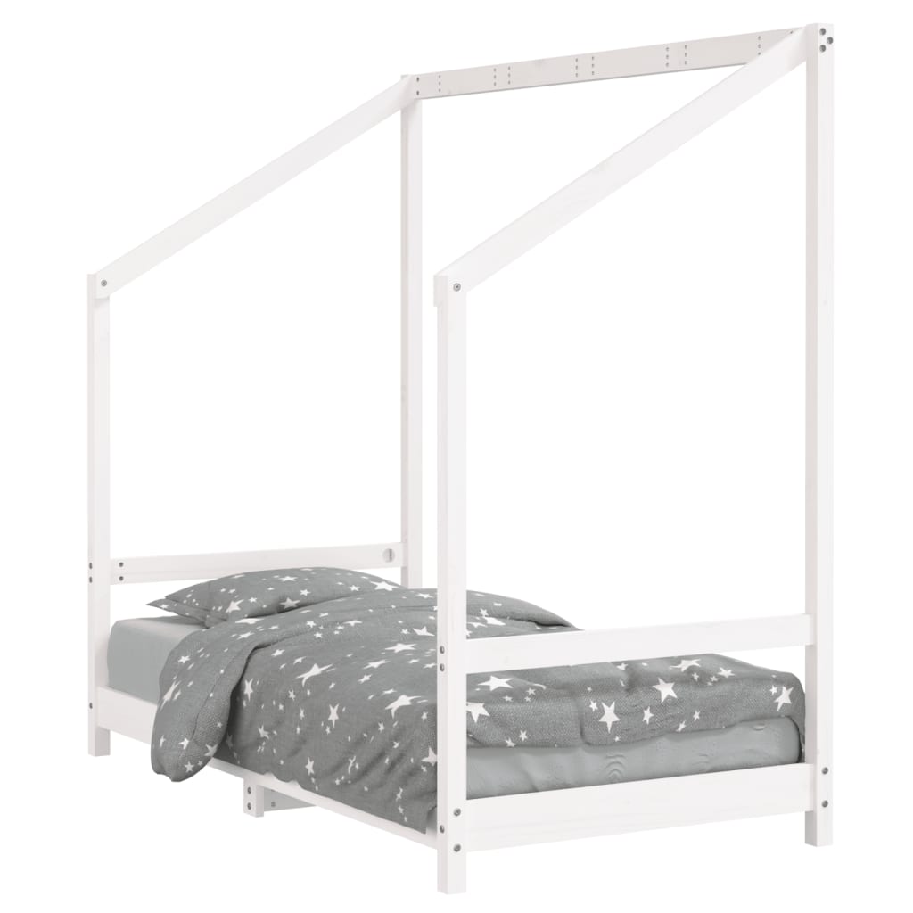 Cadre de lit pour enfant blanc 80x160 cm bois de pin massif - XIOS