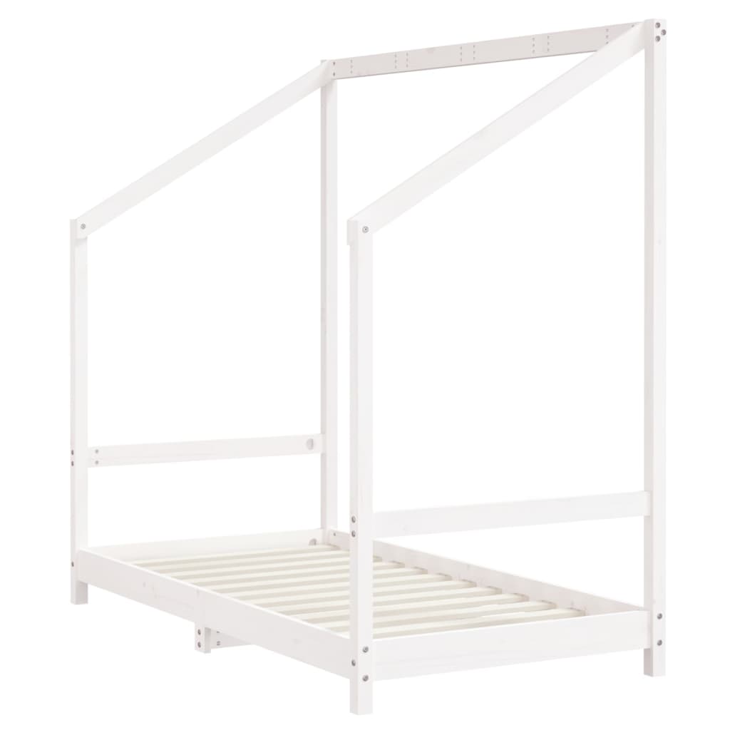 Cadre de lit pour enfant blanc 80x160 cm bois de pin massif - XIOS