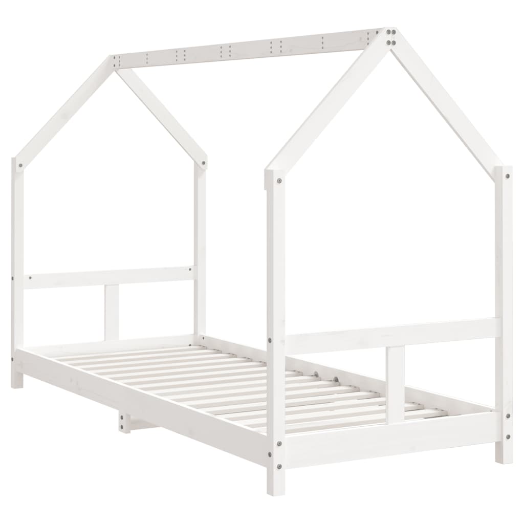 Cadre de lit pour enfants blanc 80x200 cm bois de pin massif - XIOS