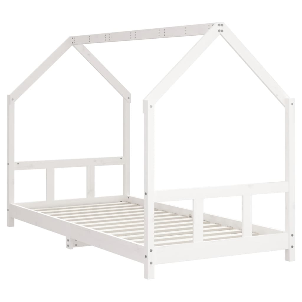Cadre de lit pour enfants blanc 90x200 cm bois de pin massif - XIOS