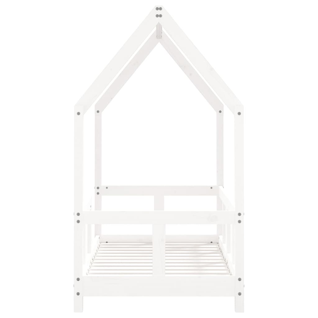 Cadre de lit pour enfant blanc 70x140 cm bois de pin massif - XIOS