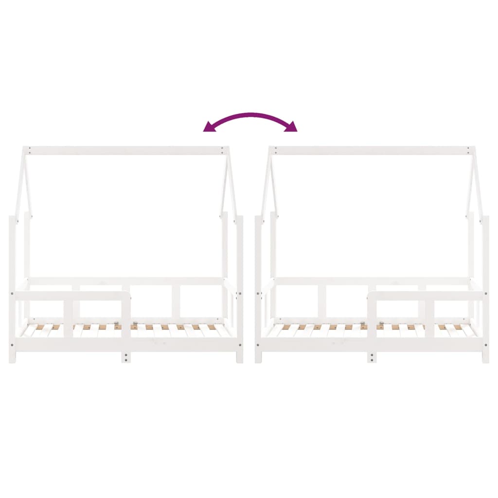 Cadre de lit pour enfant blanc 70x140 cm bois de pin massif - XIOS