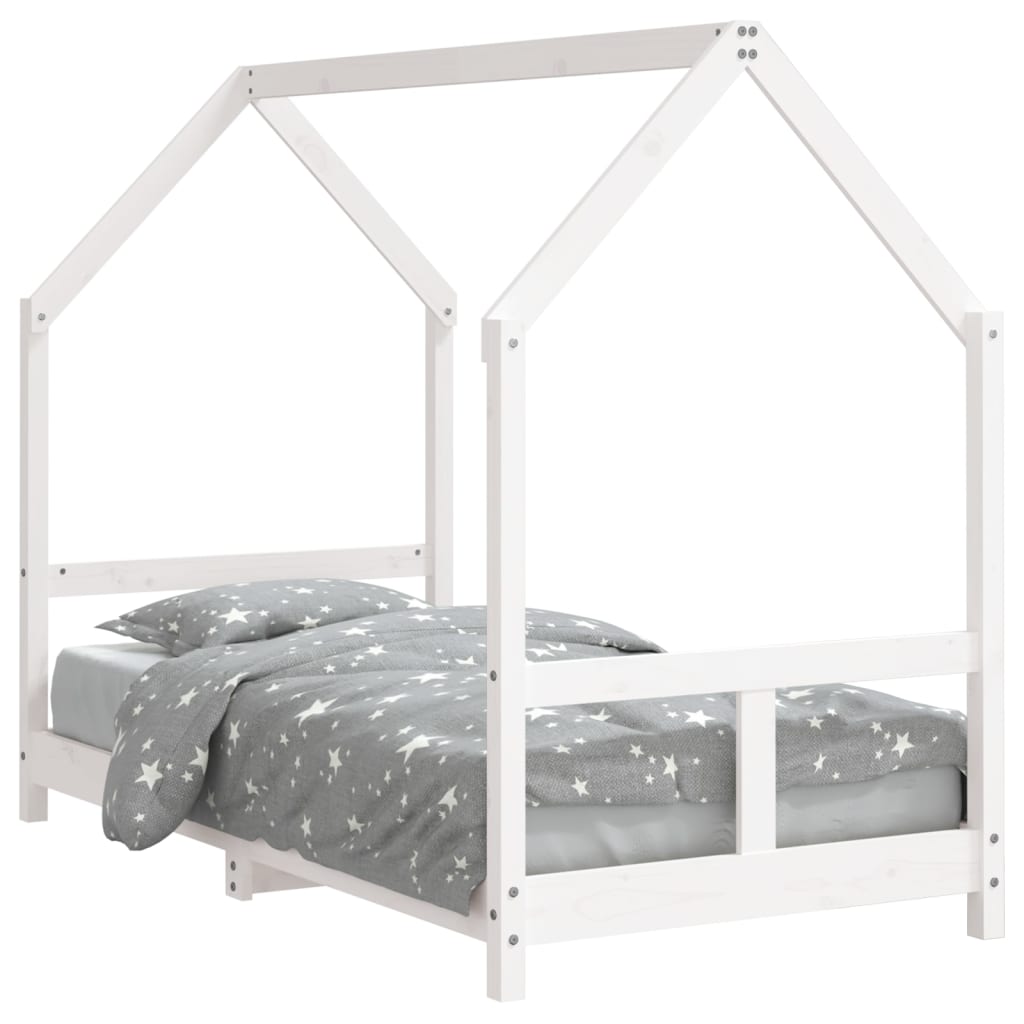 Cadre de lit pour enfant blanc 80x160 cm bois de pin massif - XIOS