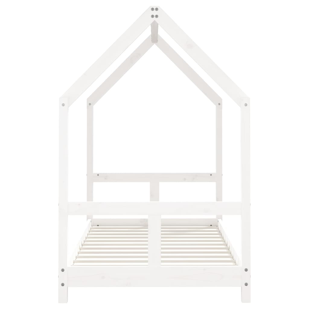 Cadre de lit pour enfant blanc 80x160 cm bois de pin massif - XIOS