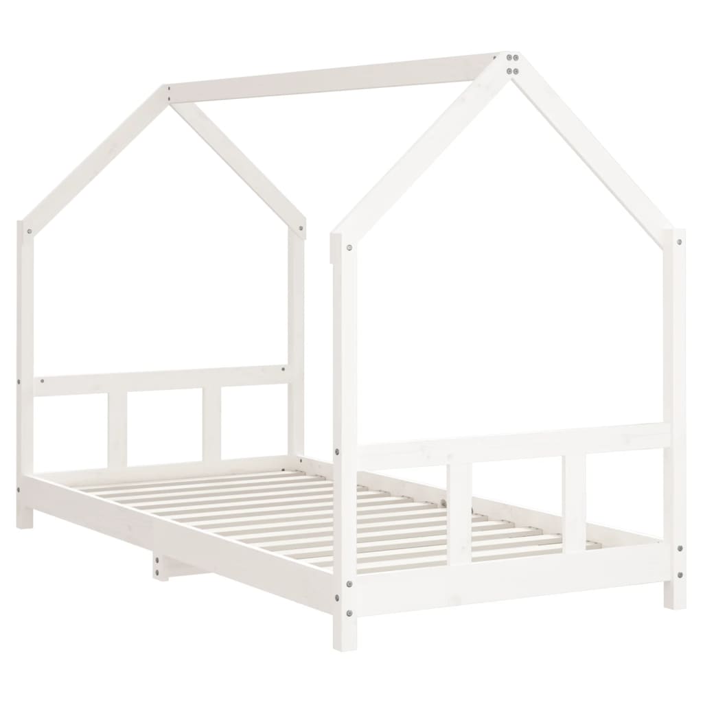 Cadre de lit pour enfants blanc 90x190 cm bois de pin massif - XIOS