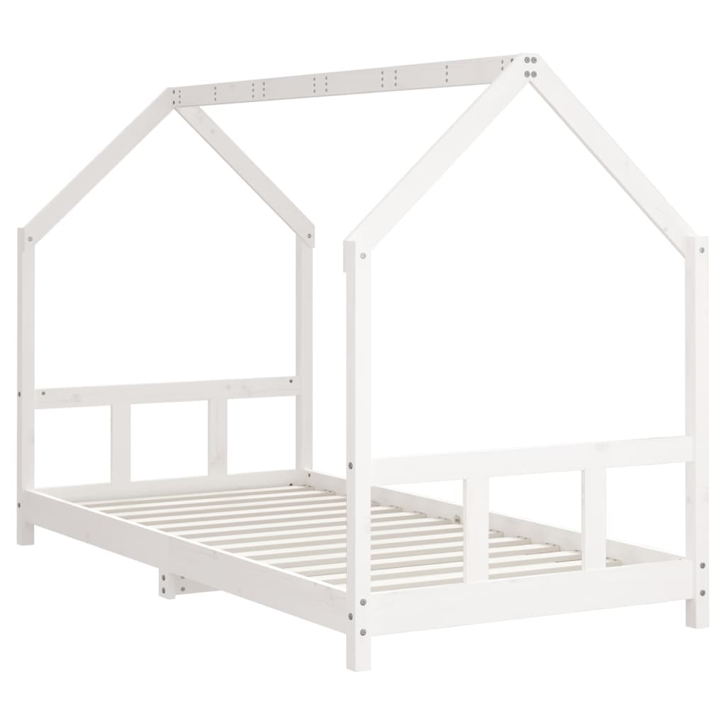 Cadre de lit pour enfants blanc 90x190 cm bois de pin massif - XIOS