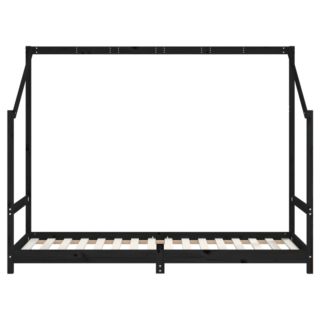 Cadre de lit pour enfants noir 2x(80x200) cm bois de pin massif - XIOS
