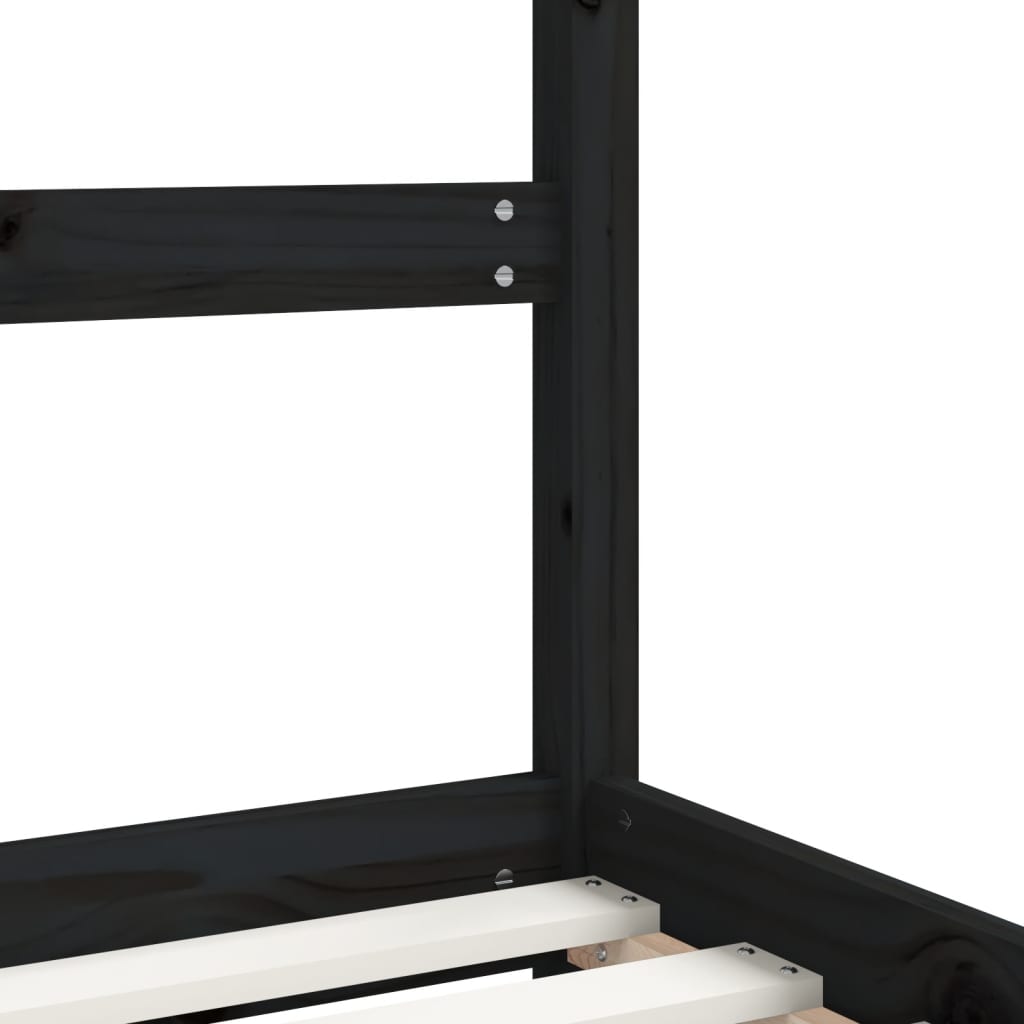 Cadre de lit pour enfants noir 2x(80x200) cm bois de pin massif - XIOS