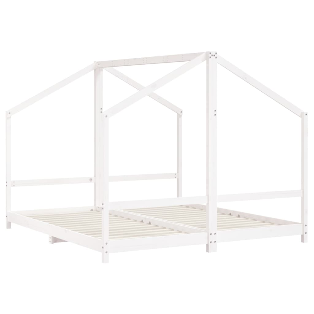 Cadre de lit d'enfant blanc 2x(90x200) cm bois de pin massif - XIOS