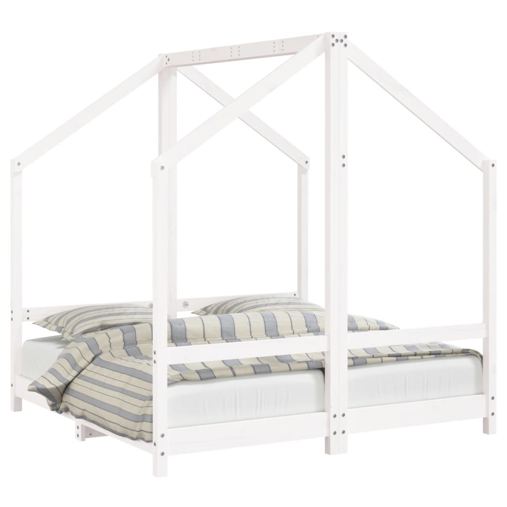 Cadre de lit pour enfant blanc 2x(70x140) cm bois de pin massif - XIOS
