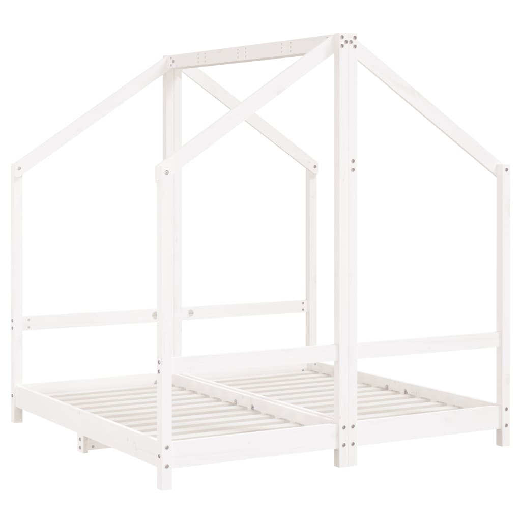 Cadre de lit pour enfant blanc 2x(70x140) cm bois de pin massif - XIOS