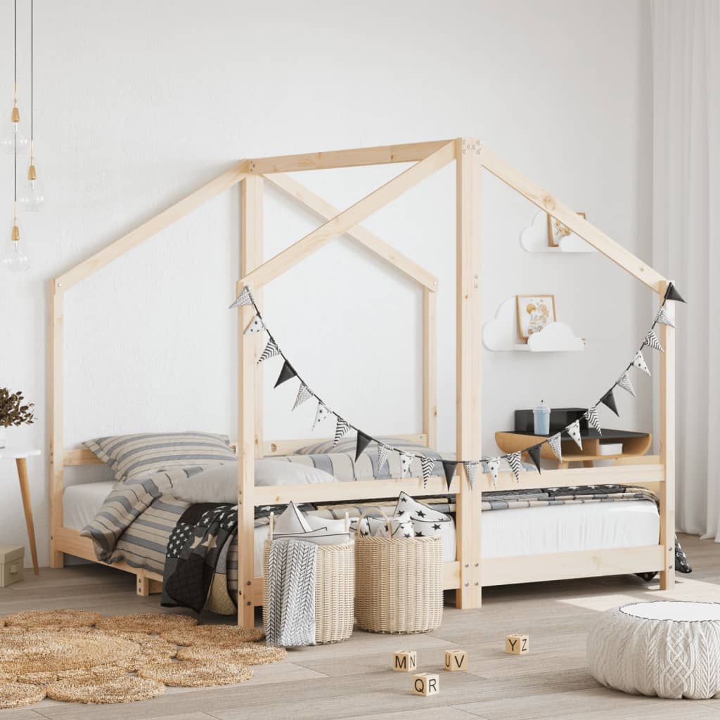 Cadre de lit pour enfant 2x(80x160) cm bois de pin massif - XIOS