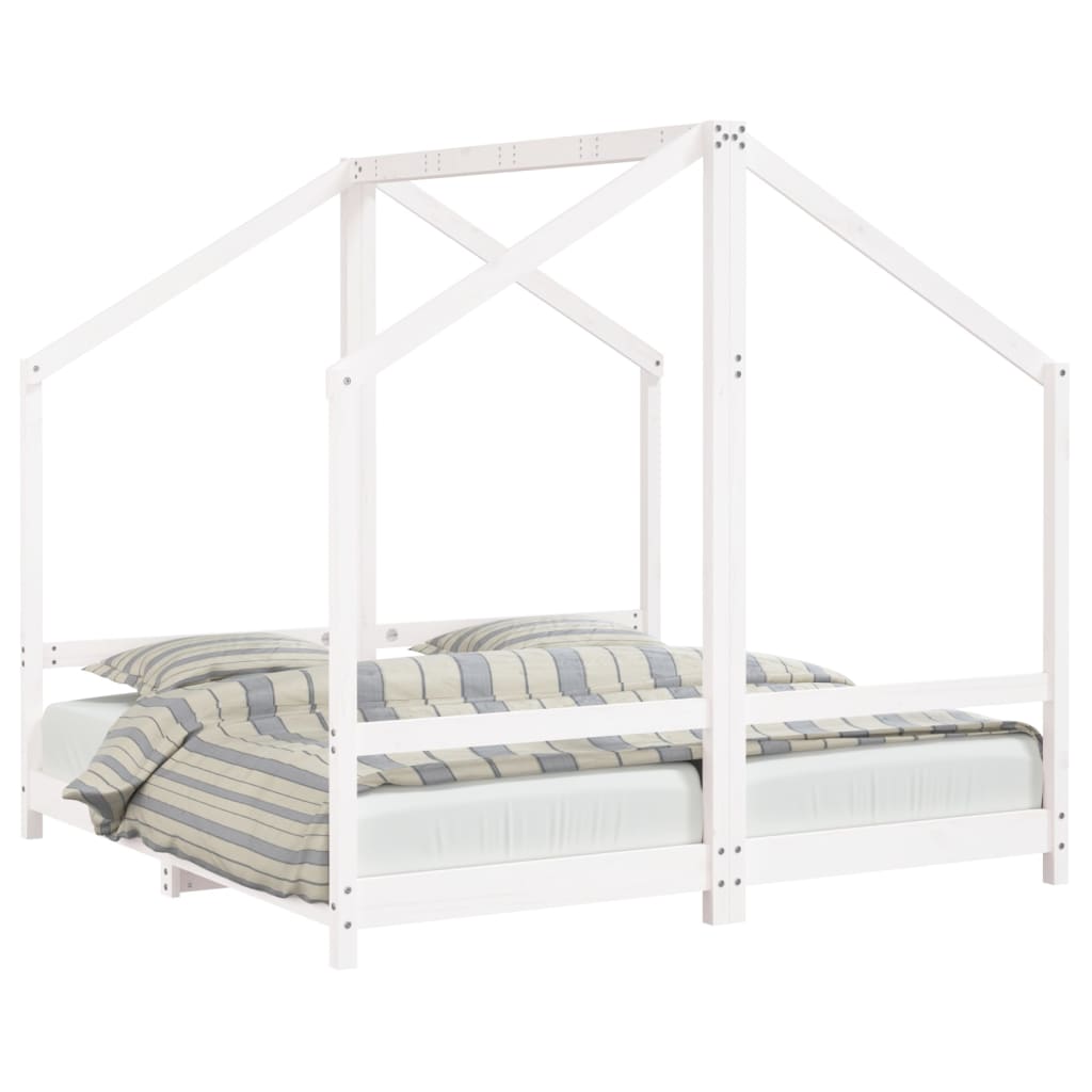 Cadre de lit pour enfant blanc 2x(80x160) cm bois de pin massif - XIOS