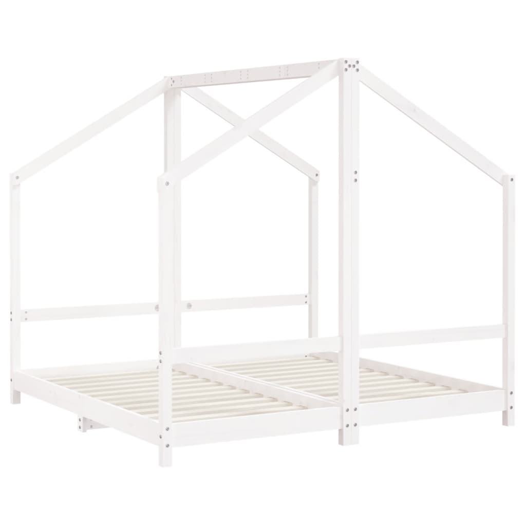 Cadre de lit pour enfant blanc 2x(80x160) cm bois de pin massif - XIOS