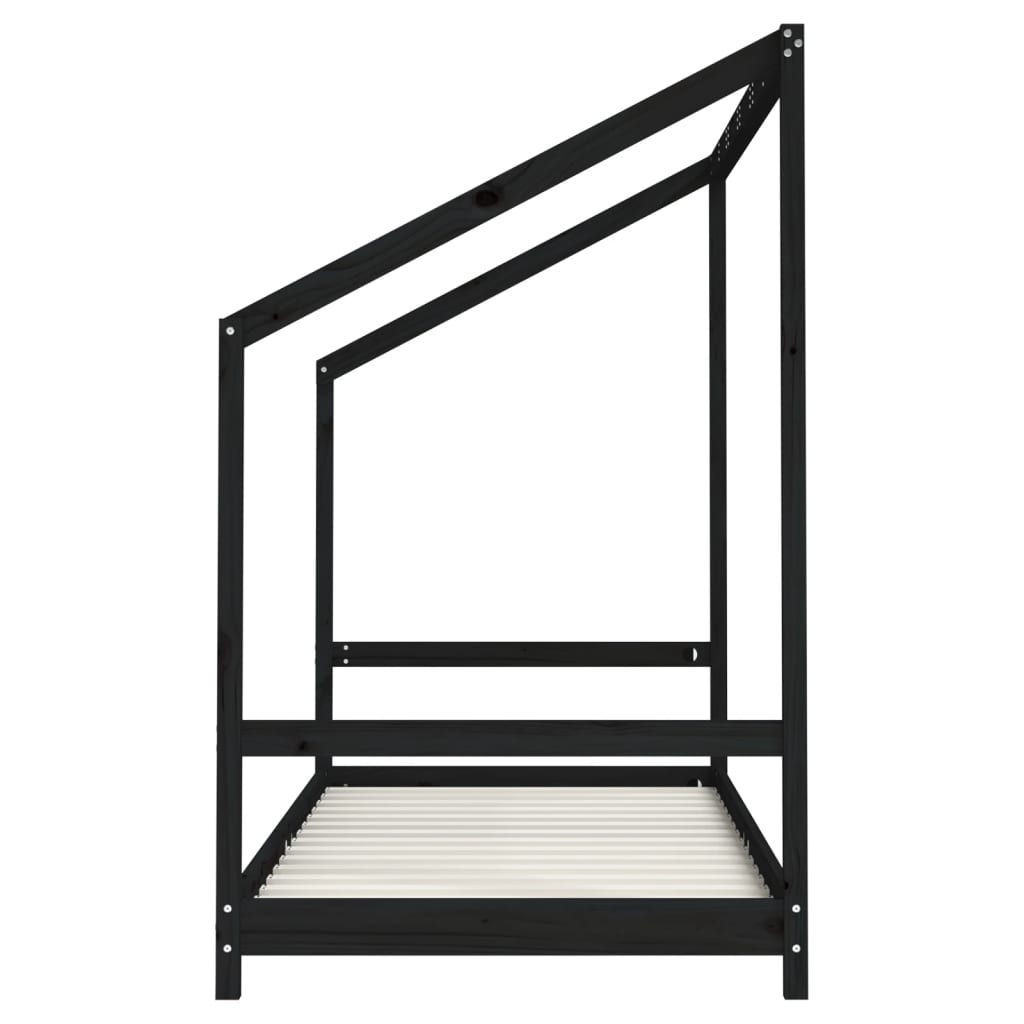 Cadre de lit pour enfants noir 2x(90x190) cm bois de pin massif - XIOS
