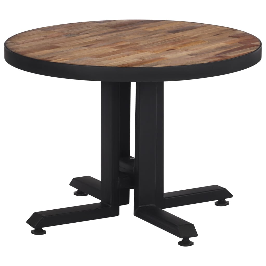 Table basse ronde Ø55x40 cm teck de récupération massif - XIOS