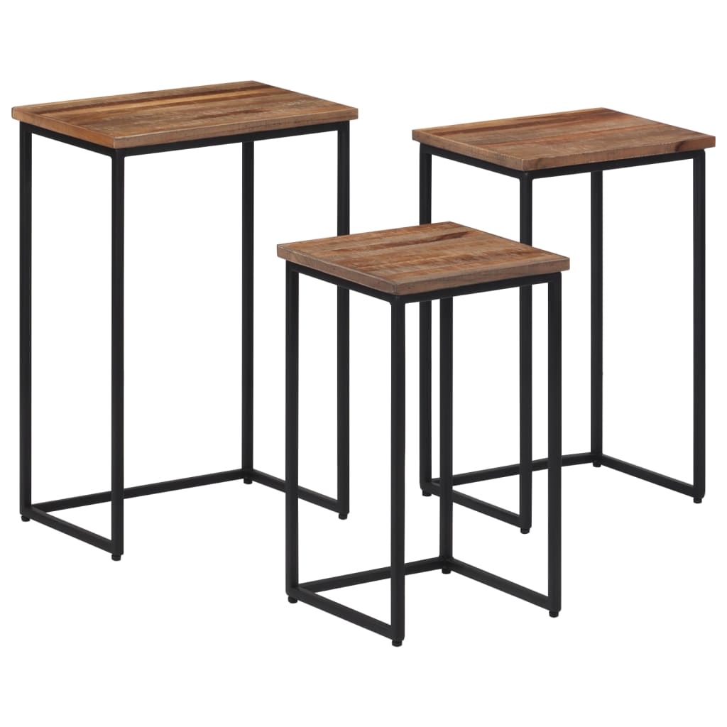 Tables basses gigognes 3 pcs bois massif de teck - XIOS