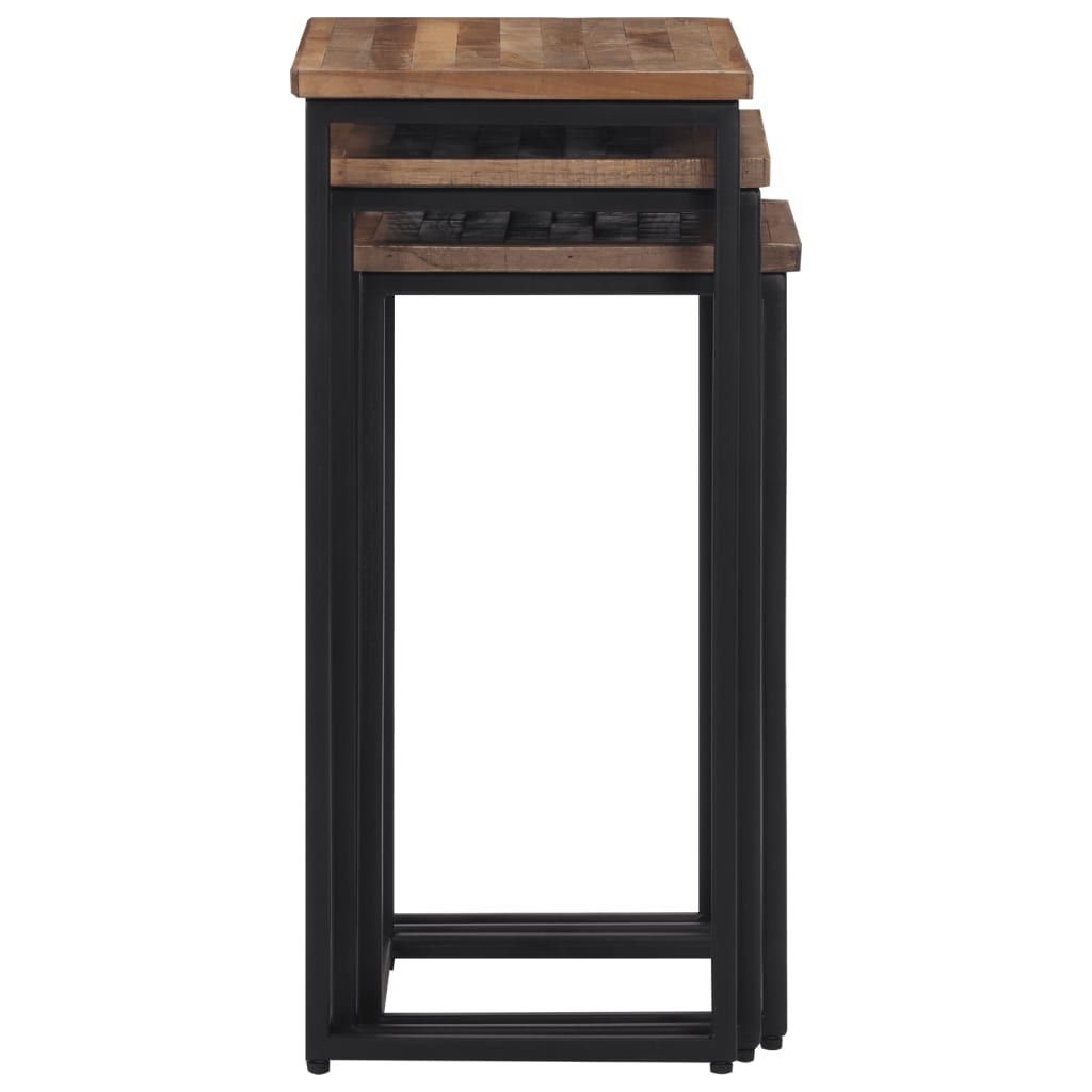 Tables basses gigognes 3 pcs bois massif de teck - XIOS