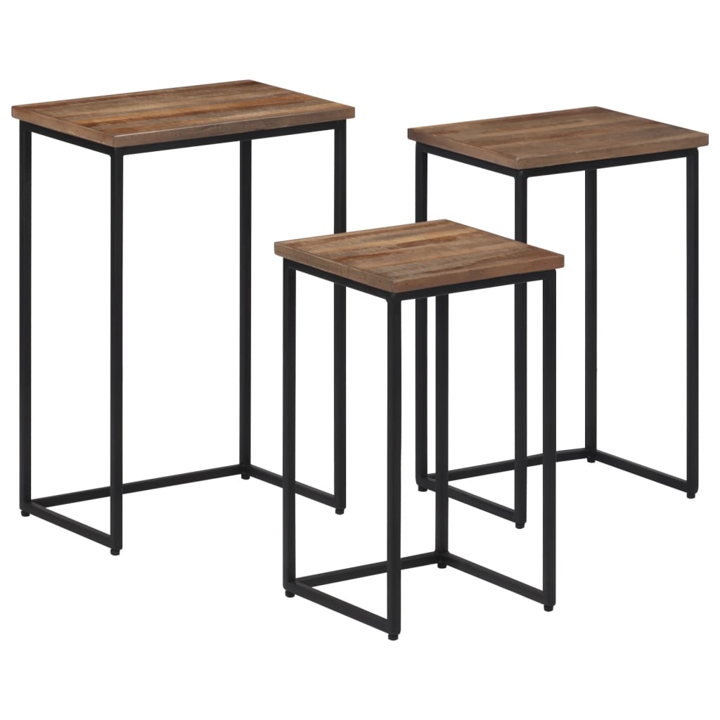 Tables basses gigognes 3 pcs bois massif de teck - XIOS