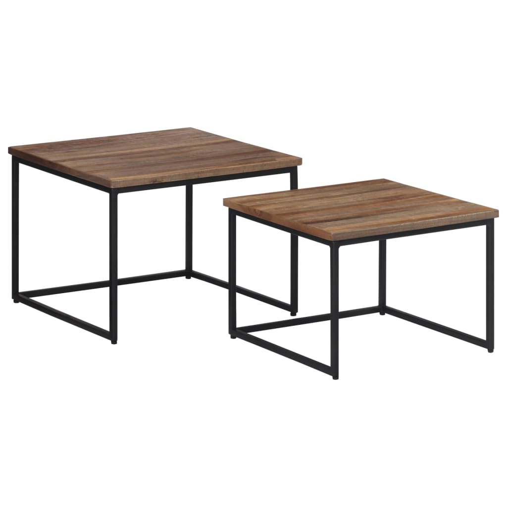 Tables basses gigognes 2 pcs bois massif de teck - XIOS