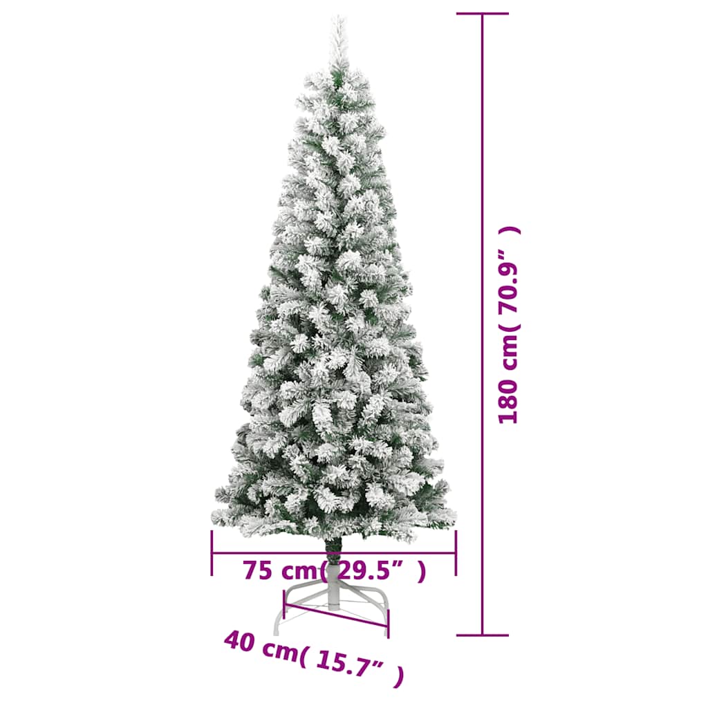 Sapin de Noël artificiel à charnières avec neige floquée 180 cm - XIOS