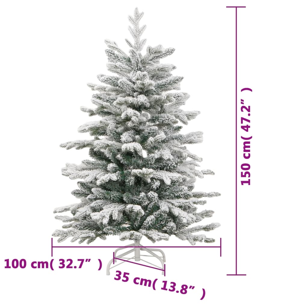 Sapin de Noël artificiel à charnières avec neige floquée 150 cm - XIOS