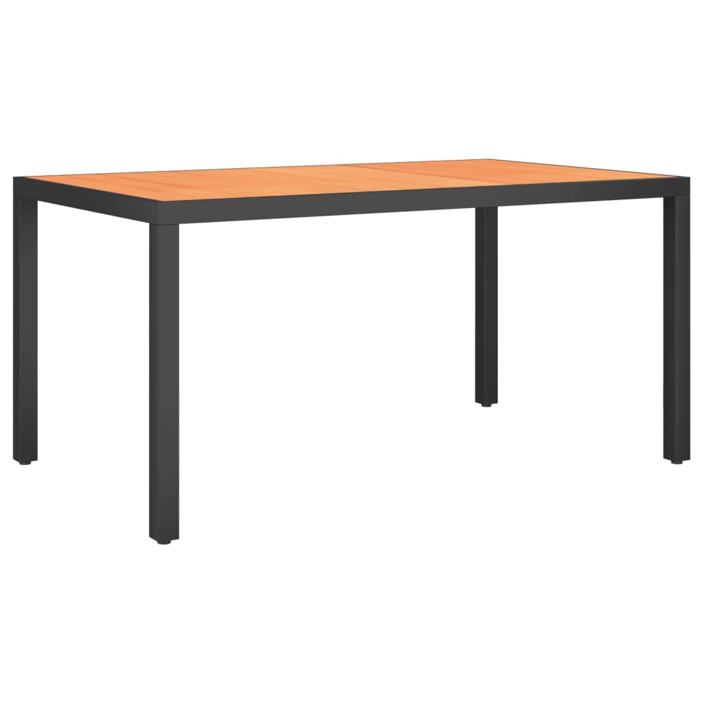 Ensemble à manger de jardin 7 pcs noir et marron aluminium