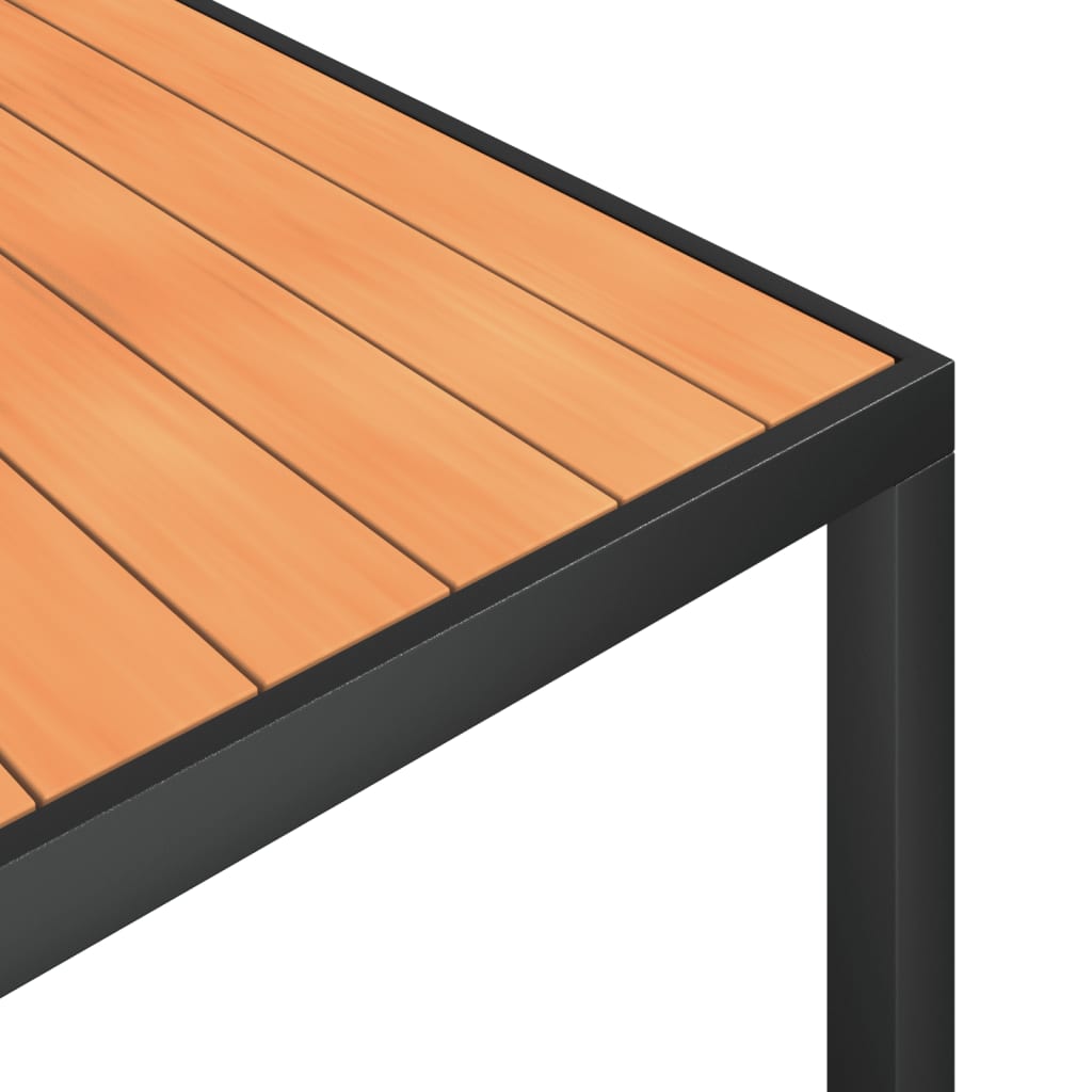 Ensemble à manger de jardin 7 pcs noir et marron aluminium