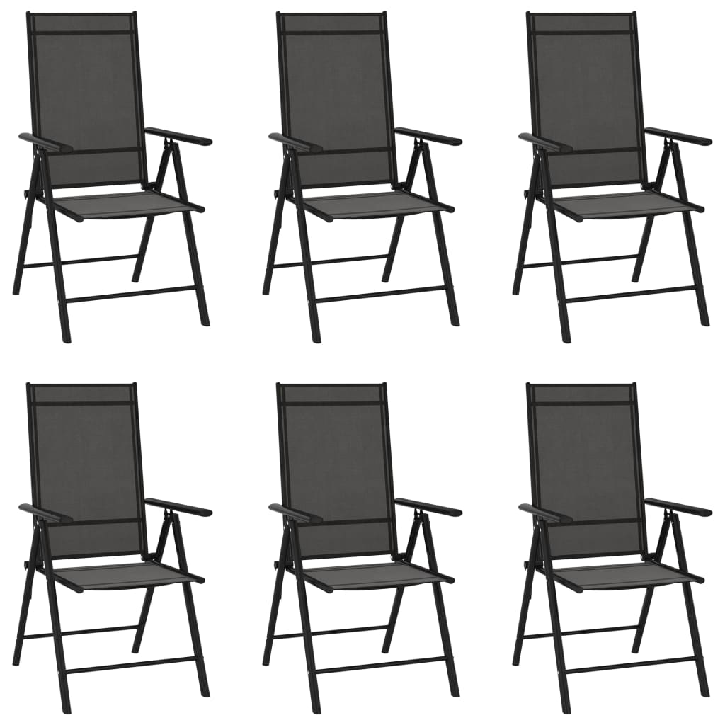 Ensemble à manger de jardin 7 pcs noir aluminium