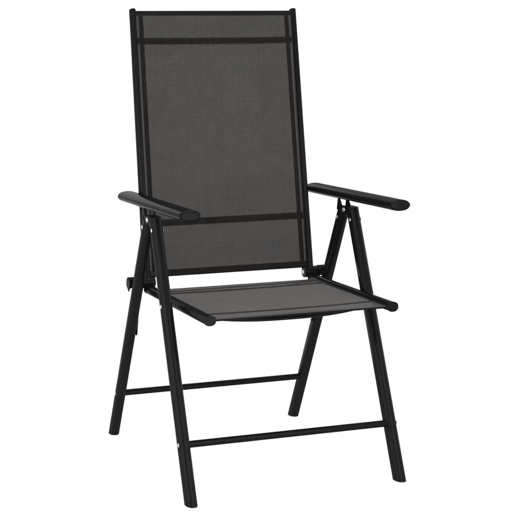 Ensemble à manger de jardin 7 pcs noir aluminium