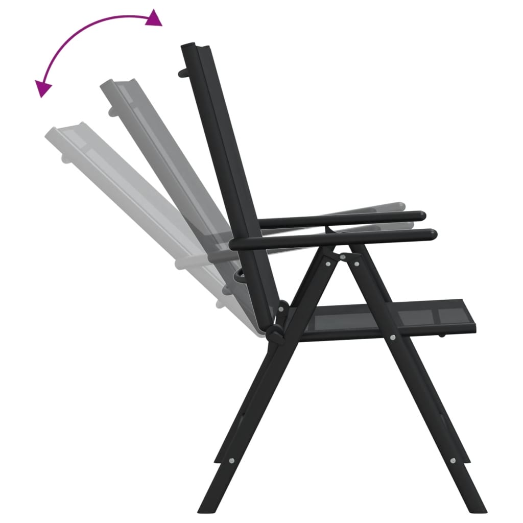 Ensemble à manger de jardin 7 pcs noir aluminium