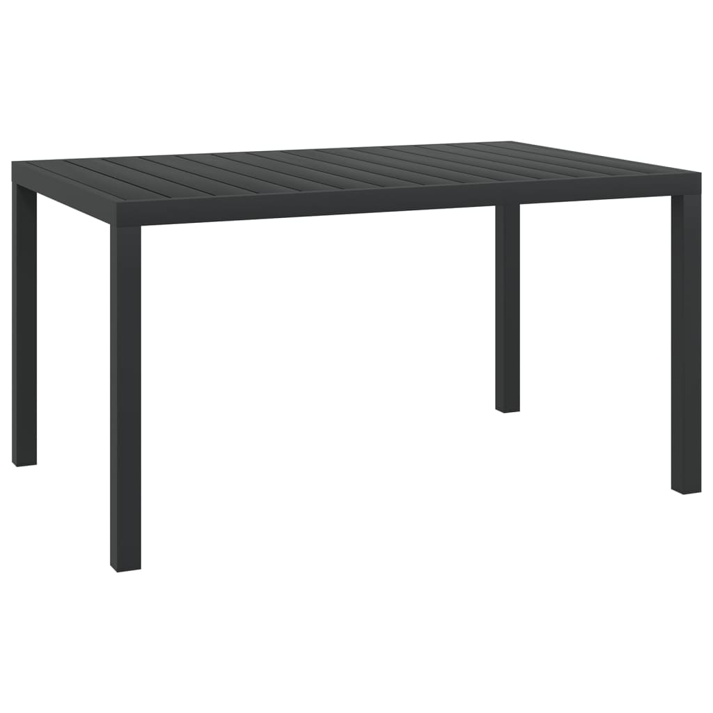 Ensemble à manger de jardin 7 pcs noir aluminium