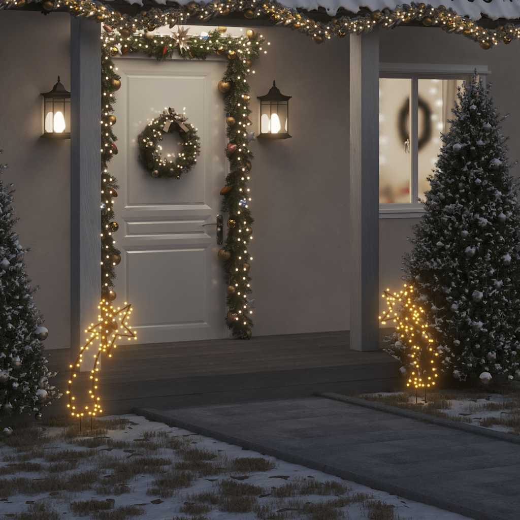 Décoration lumineuse météore de Noël avec piquets 80 LED 62 cm - XIOS