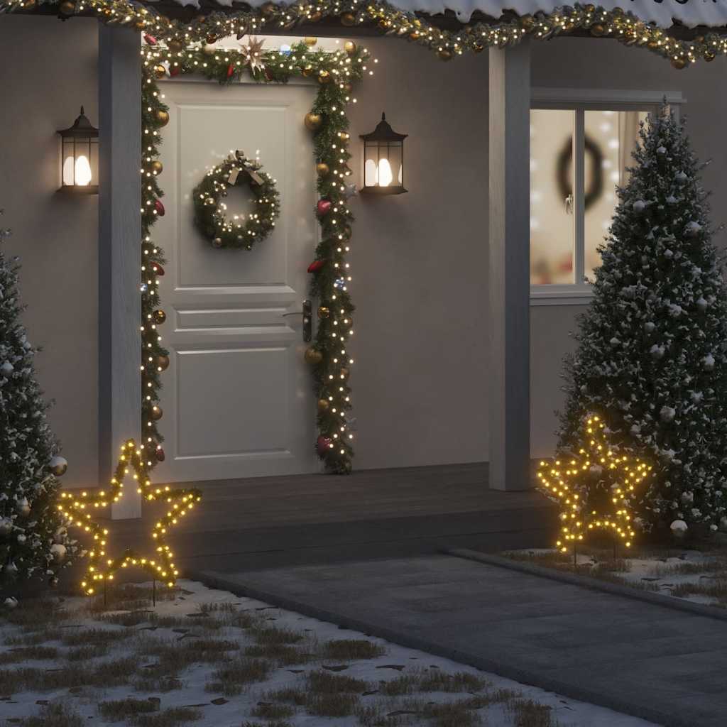 Décoration lumineuse étoile de Noël avec piquets 80 LED 60 cm - XIOS