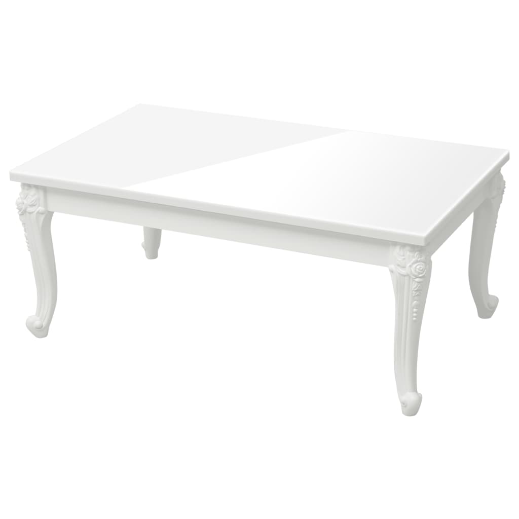 Table basse blanc brillant 100x50x42 cm bois d'ingénierie - XIOS