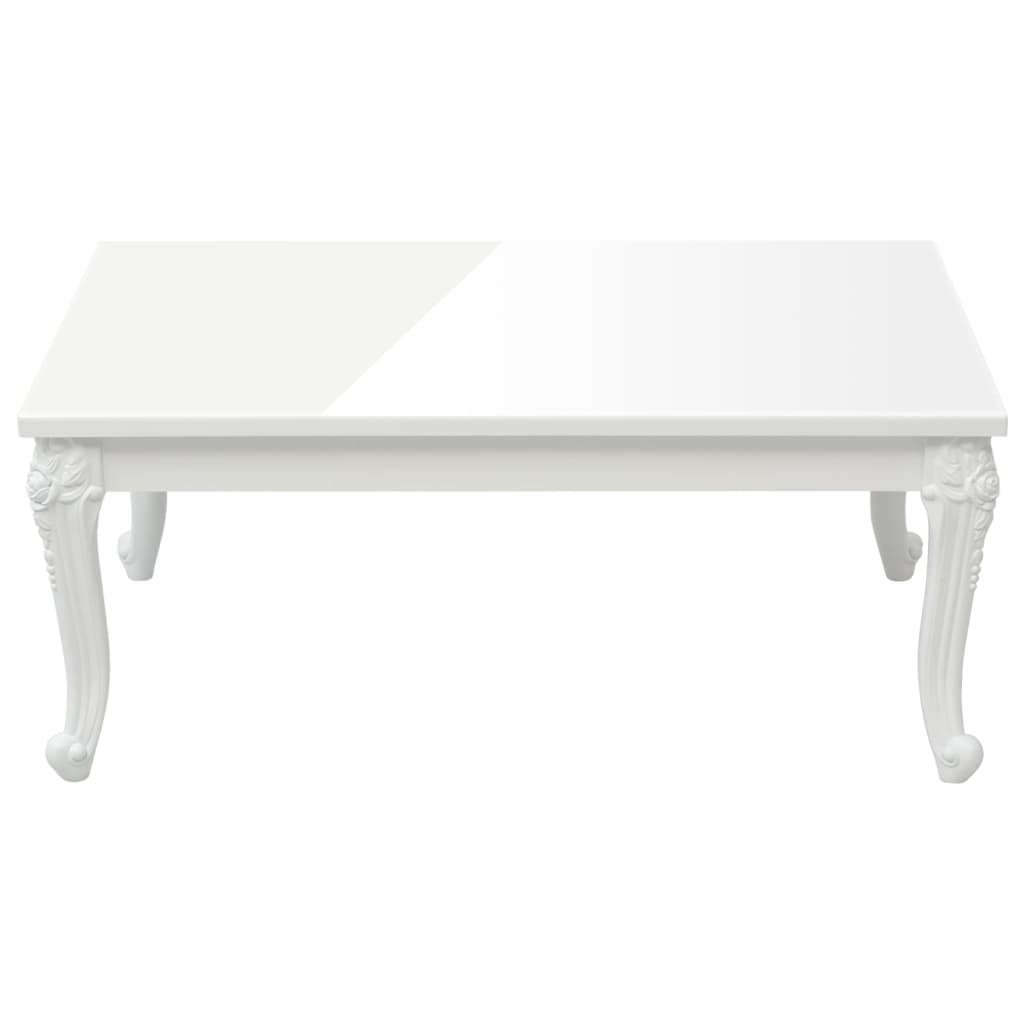 Table basse blanc brillant 100x50x42 cm bois d'ingénierie - XIOS