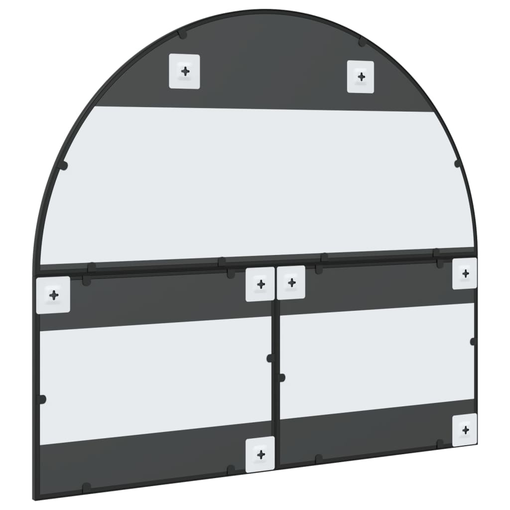 Miroir mural noir 100x90 cm arche fer