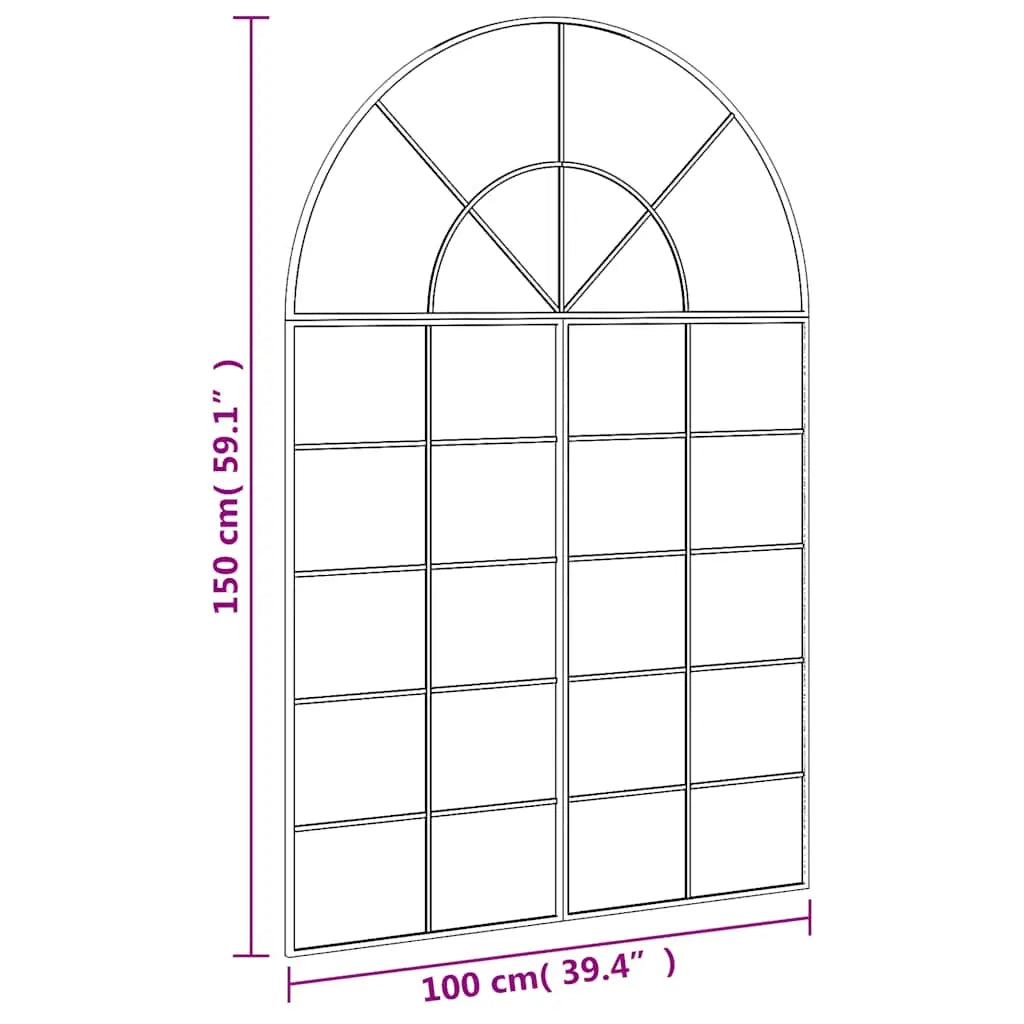Miroir mural noir 100x150 cm arche fer - XIOS