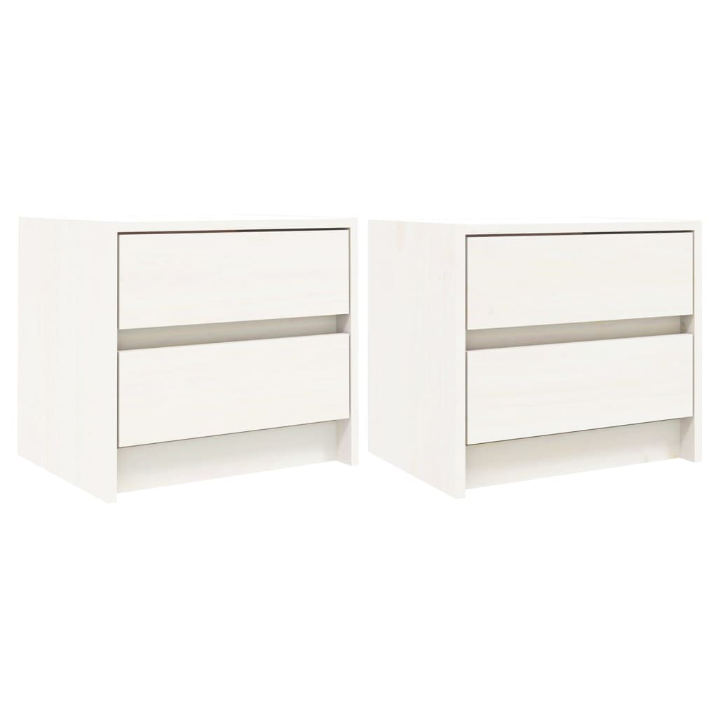 Tables de chevet 2 pcs blanc 40x31x35,5 cm bois de pin massif - XIOS