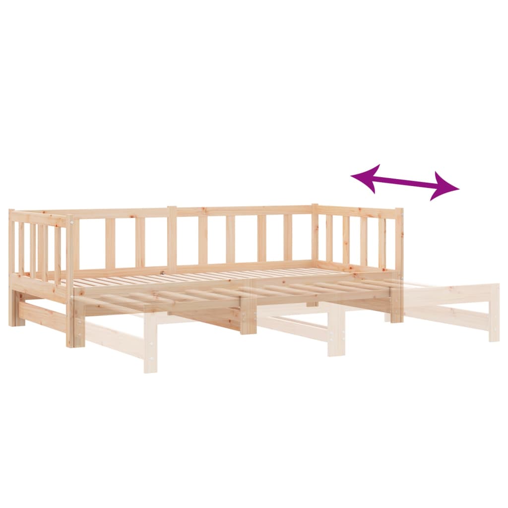 Lit de jour et lit gigogne sans matelas 90x200 cm bois massif - XIOS