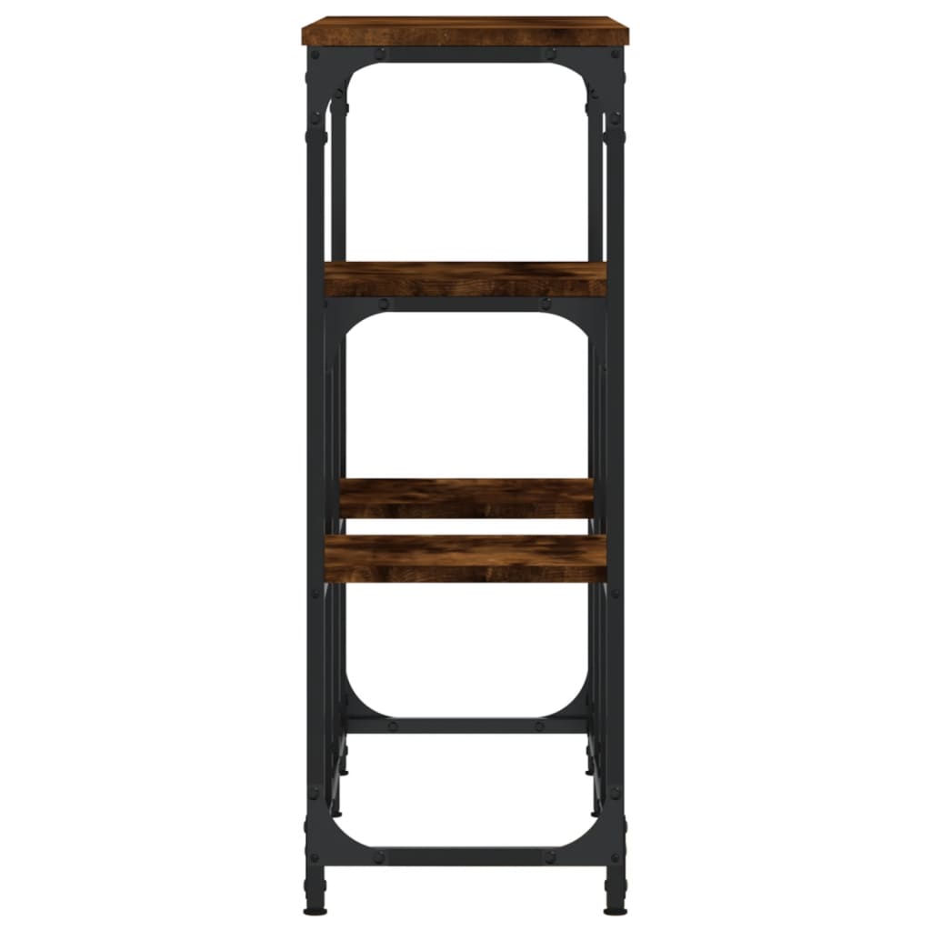 Table console chêne fumé 89,5x28x76 cm bois d'ingénierie - XIOS