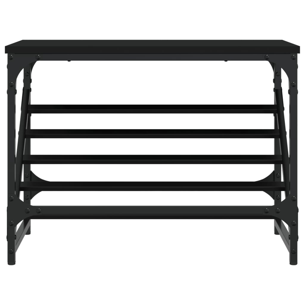 Étagère à chaussures noir 60x30x45 cm bois d'ingénierie - XIOS